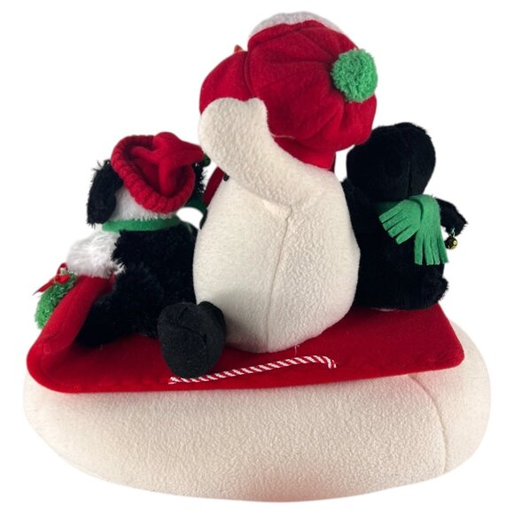 Hallmark Jingle Pals Snowman Plush Penguin And Dog On Sled Musical Motion Works - Picture 3 of 9